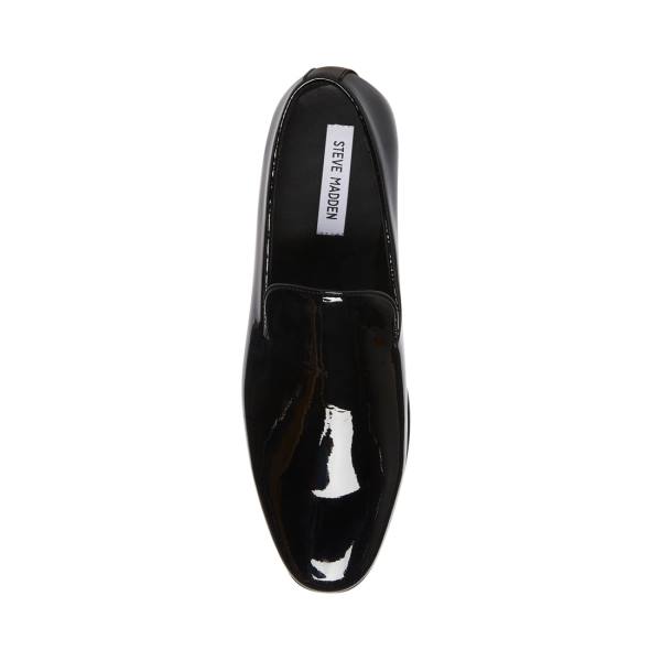 Loafersy Męskie Steve Madden Parigi Lakierowana Czarne | SM-473KT