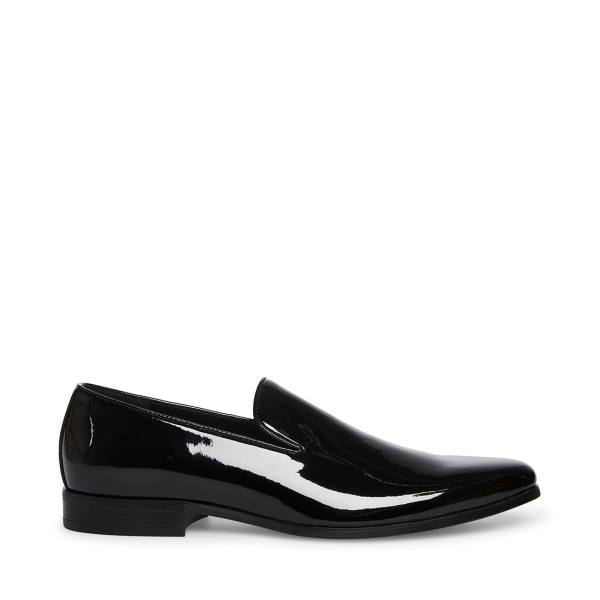 Loafersy Męskie Steve Madden Parigi Lakierowana Czarne | SM-473KT