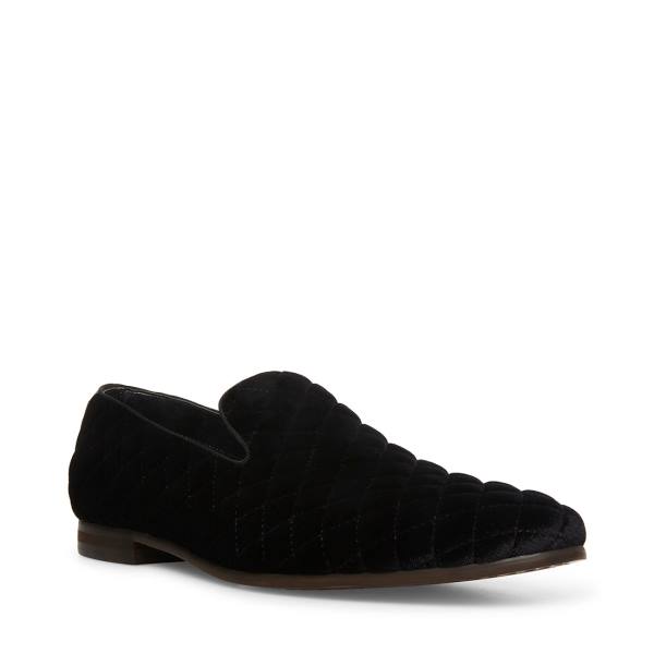 Loafersy Męskie Steve Madden Quintin Velvet Czarne | SM-372NR