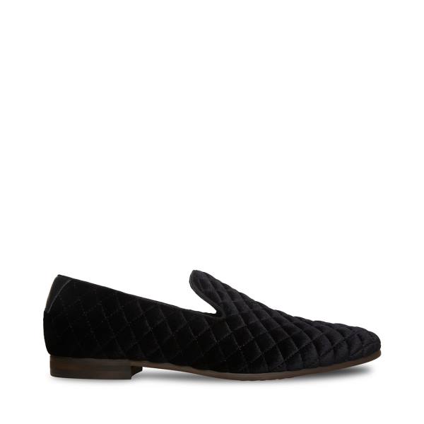 Loafersy Męskie Steve Madden Quintin Velvet Czarne | SM-372NR