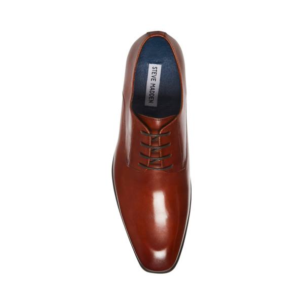 Mokasyny Męskie Steve Madden Beaux Cognac Skórzane Brązowe | SM-230VD