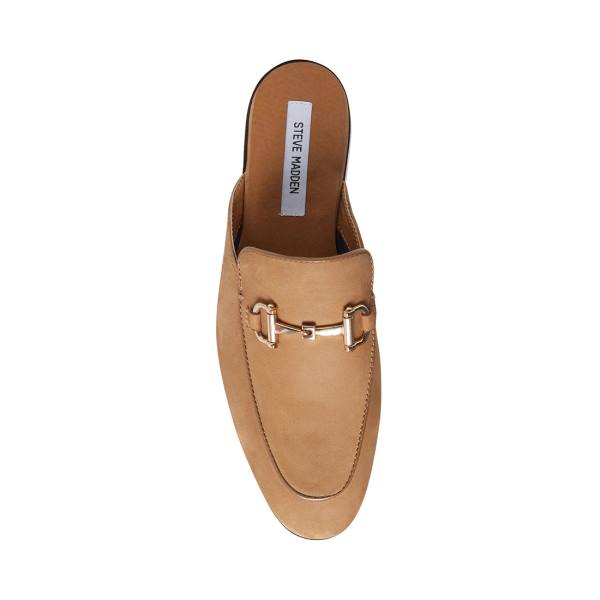 Mokasyny Męskie Steve Madden Dazling Camel Nubuck Brązowe | SM-845TS