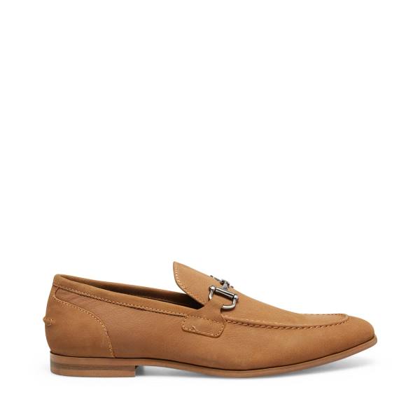 Mokasyny Męskie Steve Madden Debinair Tan Nubuck Brązowe | SM-903ZG