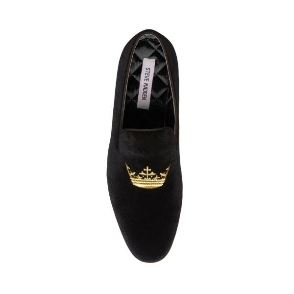 Mokasyny Męskie Steve Madden Edmund Velvet Czarne | SM-913AL