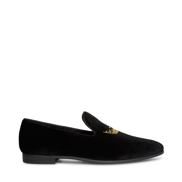 Mokasyny Męskie Steve Madden Edmund Velvet Czarne | SM-913AL