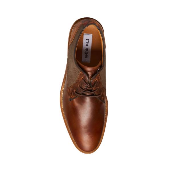 Mokasyny Męskie Steve Madden Lad Cognac Skórzane Brązowe | SM-284FC