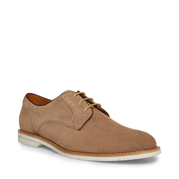 Mokasyny Męskie Steve Madden Neiko Zamszowe Khaki | SM-619RQ