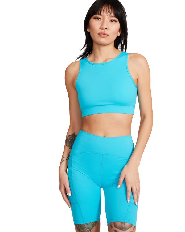 Najfatalniejszy Damskie Steve Madden Cropped Active Tank Turquoise Turkusowe | SM-514WN