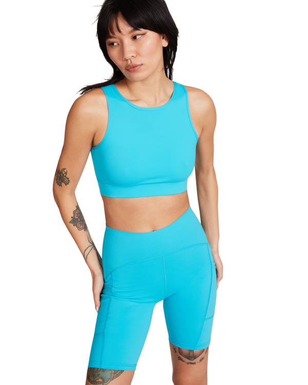 Najfatalniejszy Damskie Steve Madden Cropped Active Tank Turquoise Turkusowe | SM-514WN