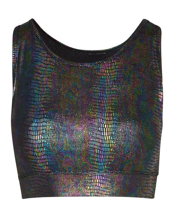 Najfatalniejszy Damskie Steve Madden Iridescent Sports Bra Czarne | SM-741ES