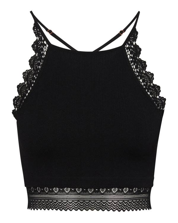 Najfatalniejszy Damskie Steve Madden Lola Crochet Bralette Czarne | SM-152AY