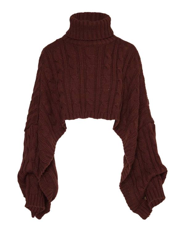 Najfatalniejszy Damskie Steve Madden Swetry Poncho Brązowe | SM-792KG