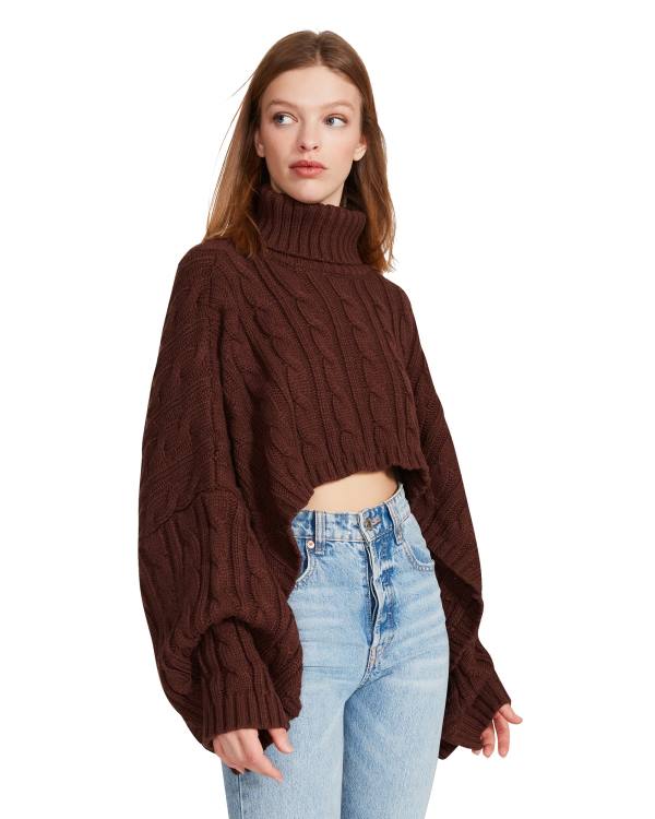 Najfatalniejszy Damskie Steve Madden Swetry Poncho Brązowe | SM-792KG