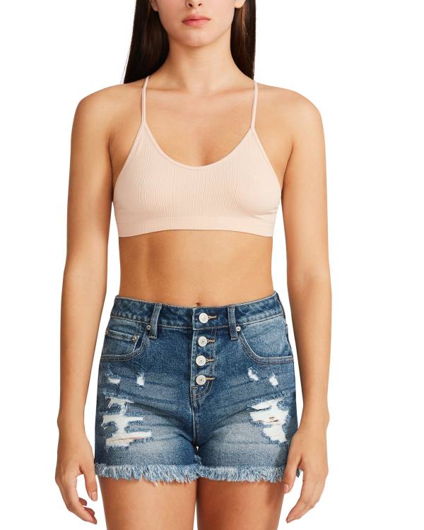 Najfatalniejszy Damskie Steve Madden The Ella Mesh Bralette Tan Brązowe | SM-178CQ