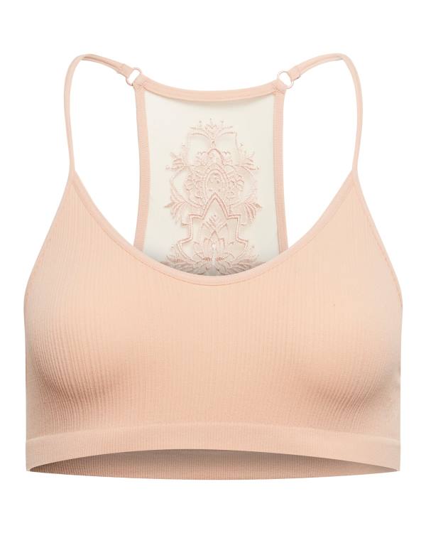 Najfatalniejszy Damskie Steve Madden The Ella Mesh Bralette Tan Brązowe | SM-178CQ