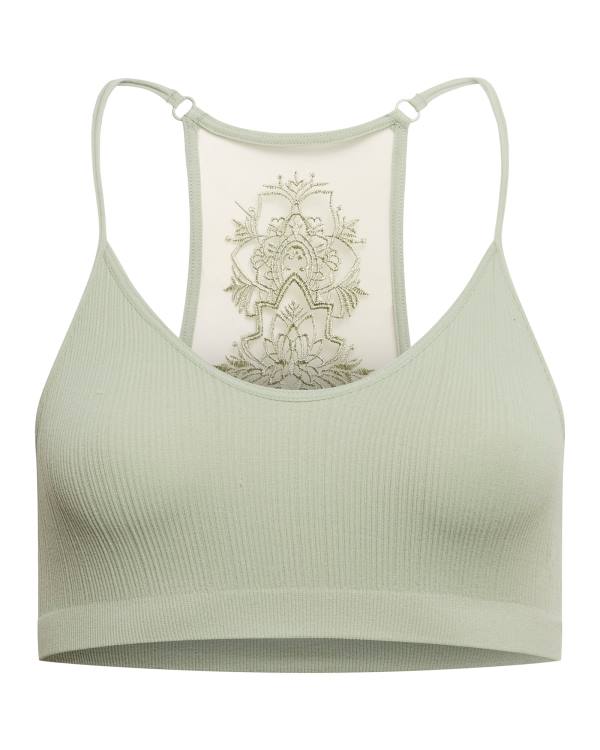 Najfatalniejszy Damskie Steve Madden The Ella Mesh Bralette Sage Zielone | SM-642YO