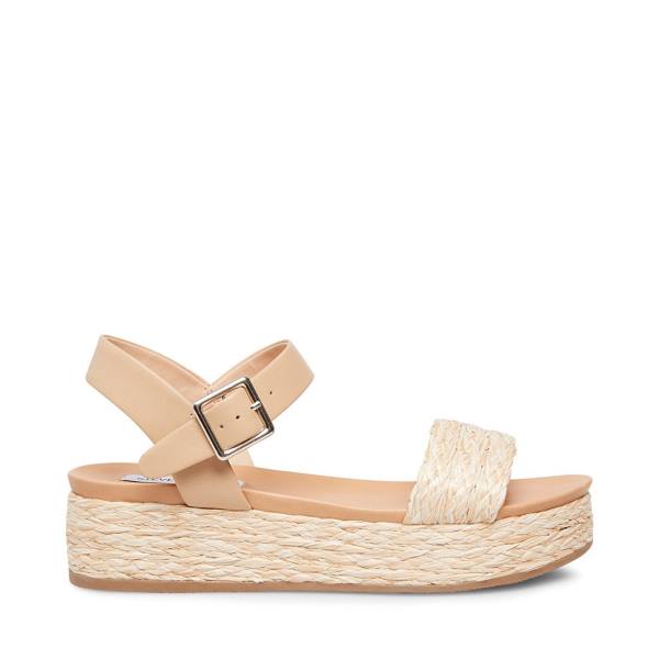 Sandały Damskie Steve Madden Accord Natural Raffia Beżowe | SM-168RL