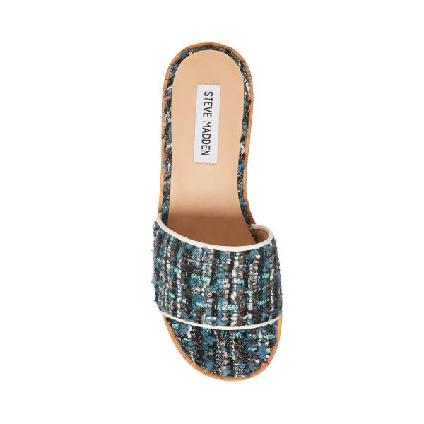 Sandały Damskie Steve Madden Aria Teal Turkusowe Kolorowe | SM-326BM