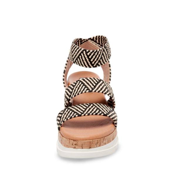 Sandały Damskie Steve Madden Bandi Tan Czarne Brązowe | SM-082CE