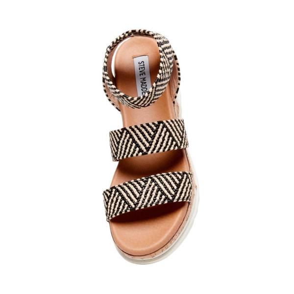 Sandały Damskie Steve Madden Bandi Tan Czarne Brązowe | SM-082CE