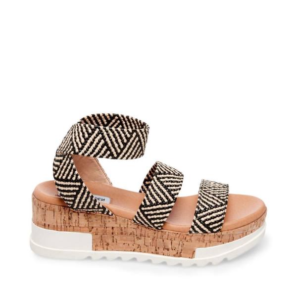 Sandały Damskie Steve Madden Bandi Tan Czarne Brązowe | SM-082CE