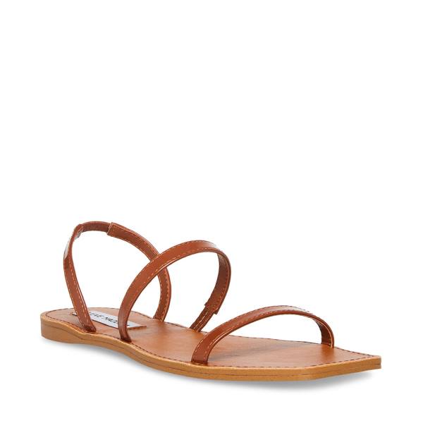 Sandały Damskie Steve Madden Direct Cognac Lakierowana Brązowe | SM-406BR