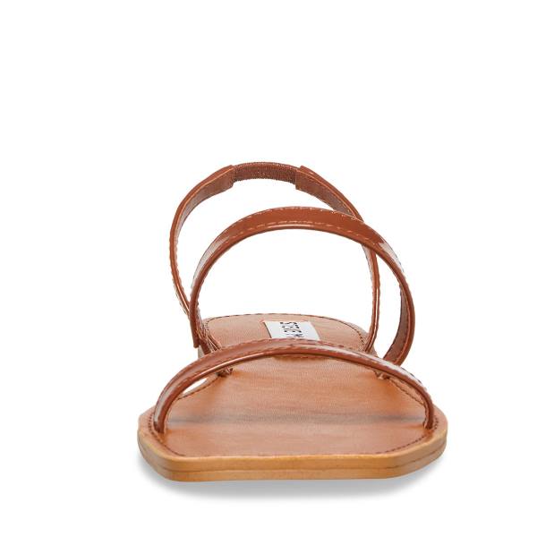 Sandały Damskie Steve Madden Direct Cognac Lakierowana Brązowe | SM-406BR