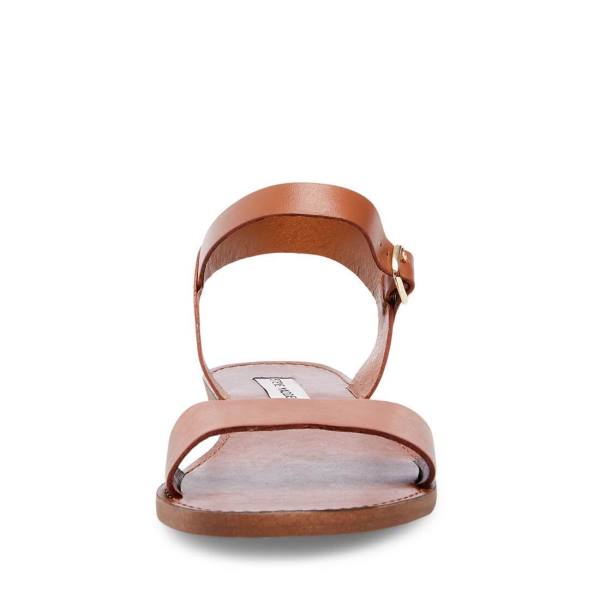 Sandały Damskie Steve Madden Donddi Tan Skórzane Brązowe | SM-586KN