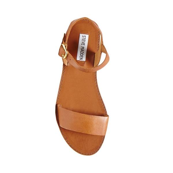 Sandały Damskie Steve Madden Donddi Tan Skórzane Brązowe | SM-586KN