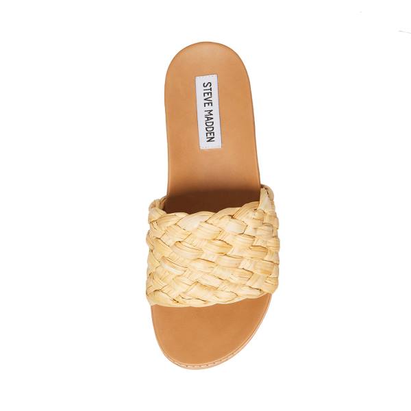 Sandały Damskie Steve Madden Dua Natural Raffia Beżowe | SM-679RM