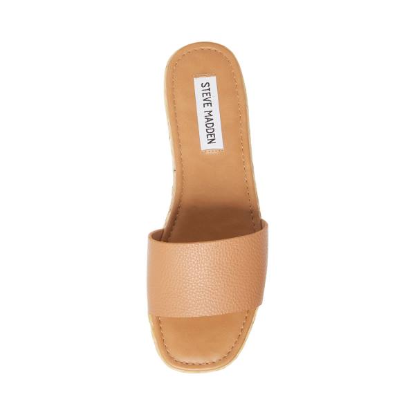 Sandały Damskie Steve Madden Gloriana Tan Brązowe | SM-795QA