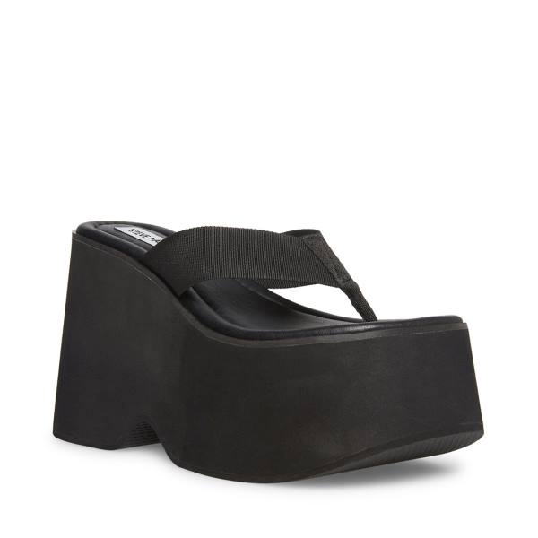 Sandały Damskie Steve Madden Gwen Czarne | SM-264HZ