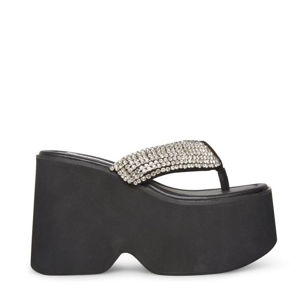 Sandały Damskie Steve Madden Gwen-r Czarne Kolorowe | SM-253JS