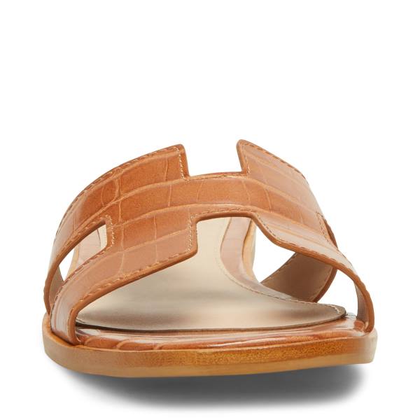 Sandały Damskie Steve Madden Hadyn Cognac Brązowe Kolorowe | SM-489BM