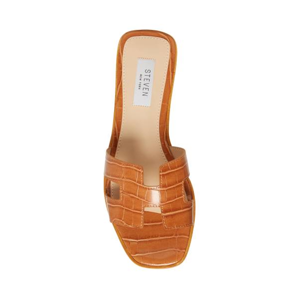 Sandały Damskie Steve Madden Hadyn Cognac Brązowe Kolorowe | SM-489BM