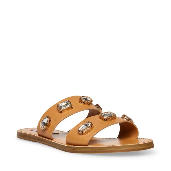 Sandały Damskie Steve Madden Jem Tan Brązowe Kolorowe | SM-894DS