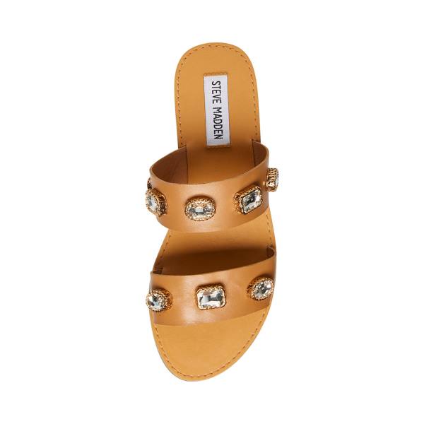 Sandały Damskie Steve Madden Jem Tan Brązowe Kolorowe | SM-894DS