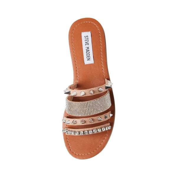 Sandały Damskie Steve Madden Lindy Natural Beżowe Kolorowe | SM-180PY