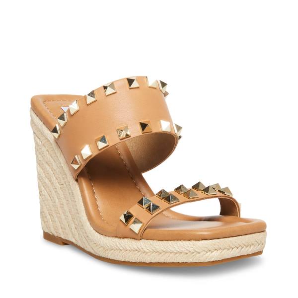 Sandały Damskie Steve Madden Mackie-s Tan Brązowe Kolorowe | SM-918DW