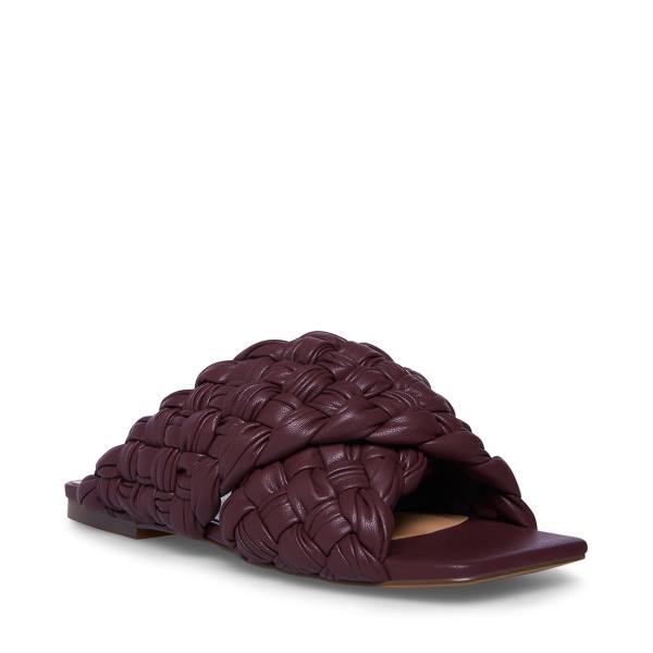 Sandały Damskie Steve Madden Marina Burgundy Bordowe | SM-548NM