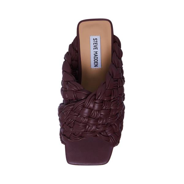 Sandały Damskie Steve Madden Marina Burgundy Bordowe | SM-548NM