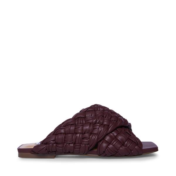 Sandały Damskie Steve Madden Marina Burgundy Bordowe | SM-548NM