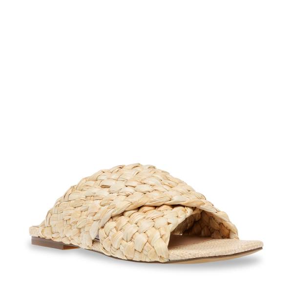 Sandały Damskie Steve Madden Marina Natural Raffia Beżowe | SM-572GX