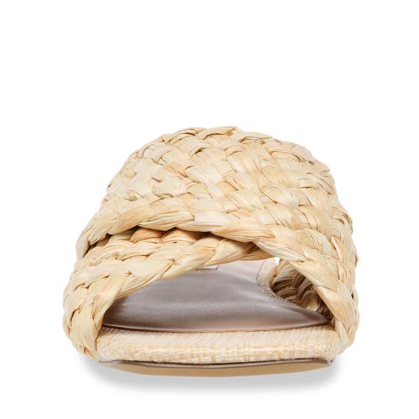 Sandały Damskie Steve Madden Marina Natural Raffia Beżowe | SM-572GX