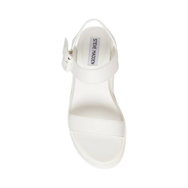 Sandały Damskie Steve Madden Pastry Białe | SM-952ZU