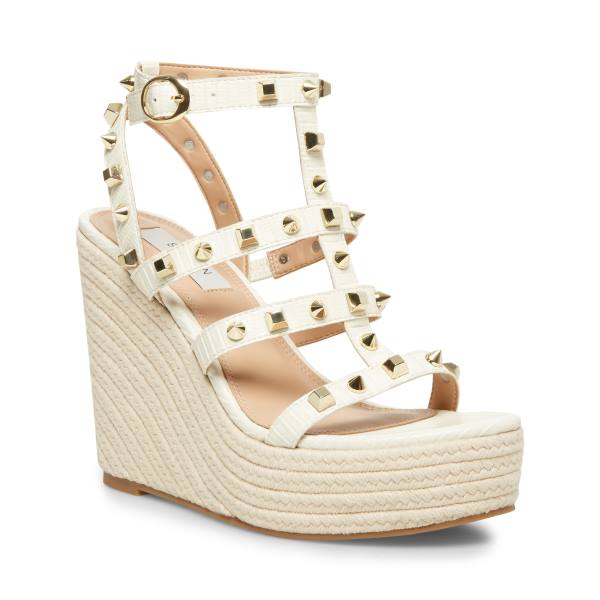 Sandały Damskie Steve Madden Sallina Białe | SM-054RA