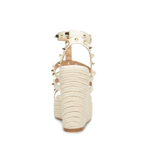 Sandały Damskie Steve Madden Sallina Białe | SM-054RA