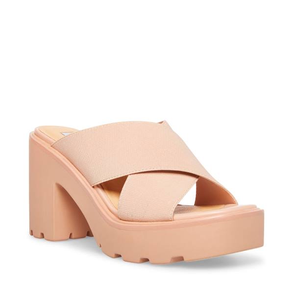 Sandały Damskie Steve Madden Smash Nude Beżowe | SM-127NK