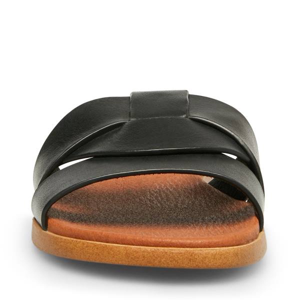 Sandały Damskie Steve Madden Vivien Skórzane Czarne | SM-635XD