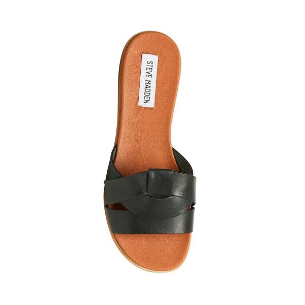 Sandały Damskie Steve Madden Vivien Skórzane Czarne | SM-635XD